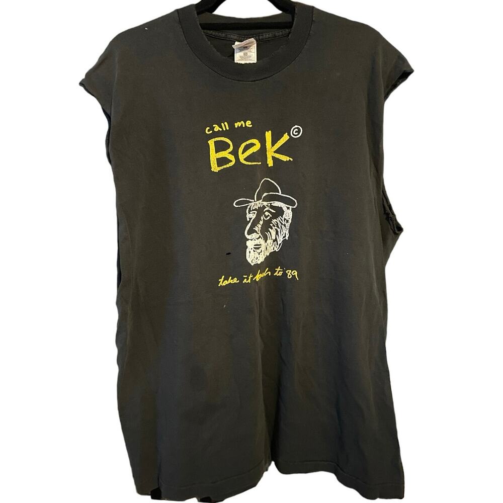 Vintage 90s Call Me Bek 1997 Beck Local Crew Single Stitch Chopped Shirt XL